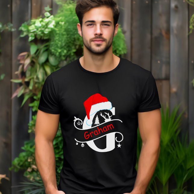 Camiseta Monograma - Letra G Nome Personalizado Natal (Criador carregado)