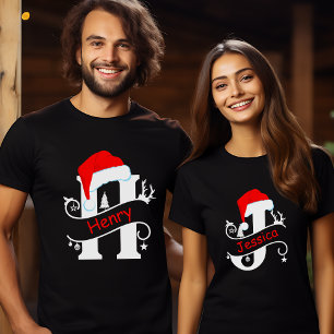 Camiseta Monograma - Letra H Nome Personalizado Natal