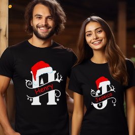Camiseta Monograma - Letra H Nome Personalizado Natal