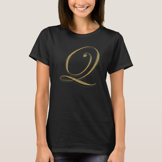 Camiseta Monograma - Letra inicial Q (Frente)