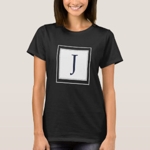 Camiseta Monograma - Letra J Alfabeto J Marinho Inicial Azu