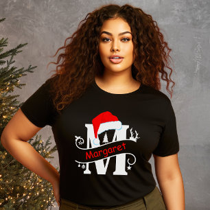 Camiseta Monograma - Letra M Nome Personalizado Natal