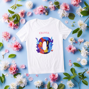 Camiseta Monograma - Letra O Presente Artístico de Aniversá