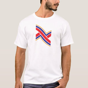 Camiseta Monograma Letra X Amarelo Azul Vermelho