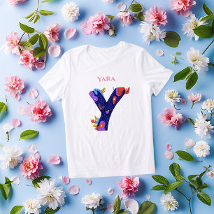 Camiseta Monograma - Letra Y Colorido e Artístico de Aniver
