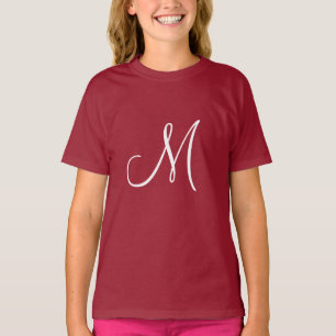 Camiseta MONOGRAMA M, Vermelho e Branco,