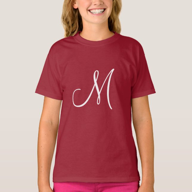 Camiseta MONOGRAMA M, Vermelho e Branco, (Frente)