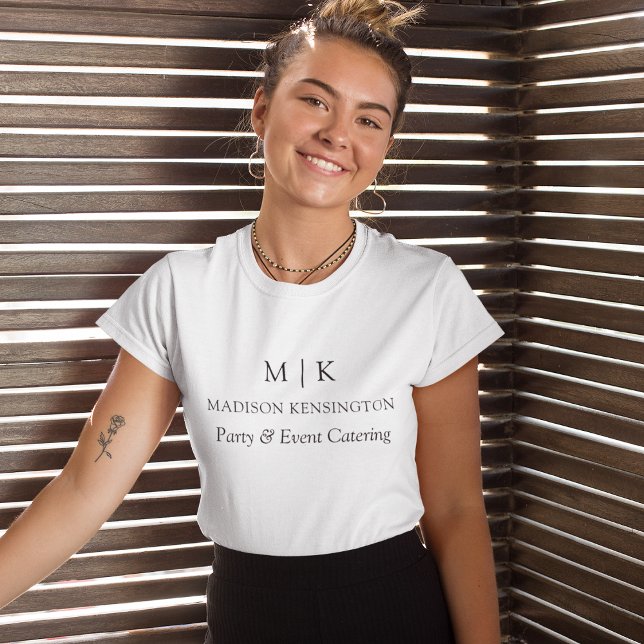 Camiseta Monograma minimalista moderno ou Adicionar logotip (Choose from a variety of shirt colors and styles)