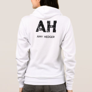 CAMISETA MONOGRAMA MINIMALISTA PRETO DE DUAS LETRAS NOME BR