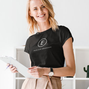 Camiseta Monograma Minimalista Simples Nome Inicial