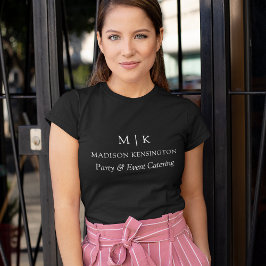 Camiseta Monograma mínimo ou adicionar logotipo preto