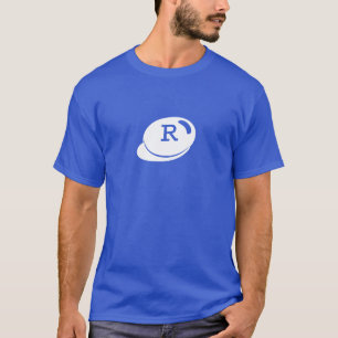 Camiseta Monograma Moderno Inicial Adicionar Seu Texto Azul
