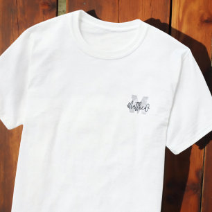 Camiseta Monograma Moderno Legal Grunge Adicionar Seu Nome