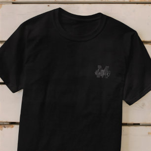 Camiseta Monograma Moderno Legal Grunge Adicionar Seu Nome