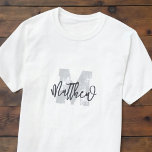 Camiseta Monograma Moderno Legal Grunge Adicionar Seu Nome<br><div class="desc">Prepare-se para a escola! Adicione seu monograma e nome. Esta design é eterno,  moderna e grandiosa.</div>