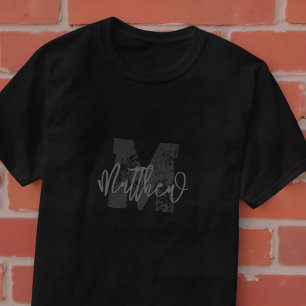 Camiseta Monograma Moderno Legal Grunge Adicionar Seu Nome