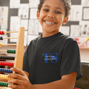 Camiseta Monograma Moderno Simples e ID de Nome