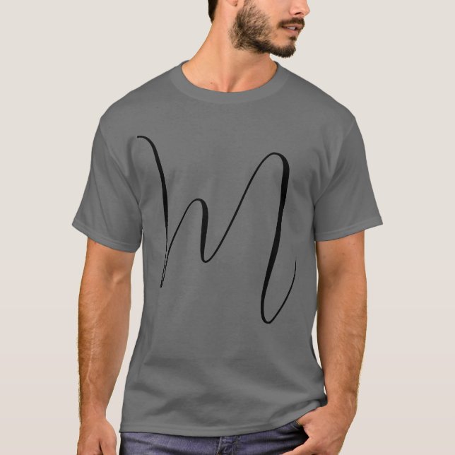 Camiseta Monograma Moderno Simples Minimalista Simples (Frente)
