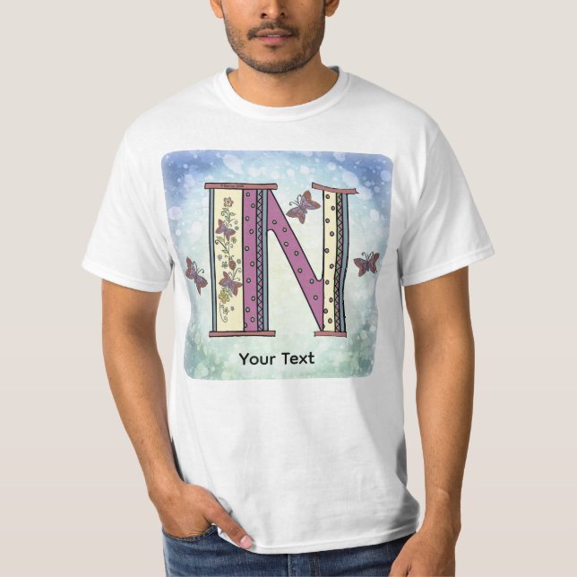 Camiseta Monograma N floral (Frente)
