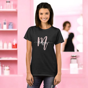 Camiseta Monograma Na moda Modern Pink Business