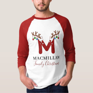 Camiseta Monograma Natal de Natal de Feriados Familiares