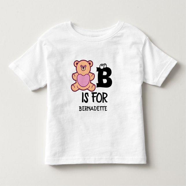 Camiseta Monograma personalizado B é para ter um animal eng (Frente)