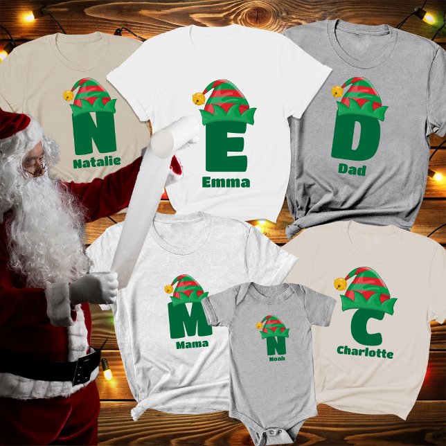 Camiseta Monograma personalizado com nome natalício (Criador carregado)