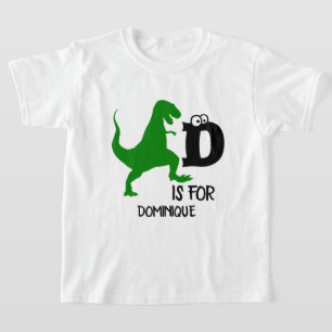 Camiseta Monograma personalizado D é para o T Rex fofo do d