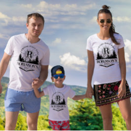 Camiseta Monograma personalizado de acampamento da família