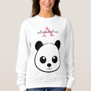 Camiseta Monograma personalizado de panda bonito