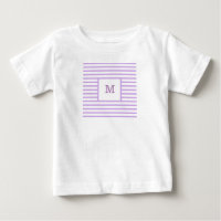 Monograma Personalizado de Stripes Púrpura e Branc