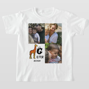 Camiseta Monograma personalizado G para girafas girafas gir