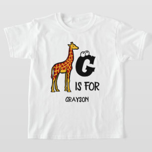 Camiseta Monograma personalizado G para girafas girafas gir