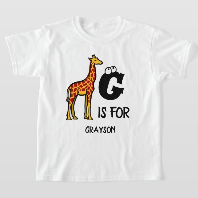 Camiseta Monograma personalizado G para girafas girafas gir (Postura )
