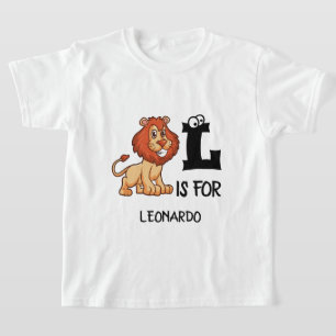 Camiseta Monograma personalizado L é para grandes felinos f