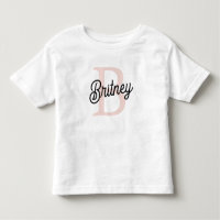Monograma Personalizado Moderno e Nome Pastel Rosa
