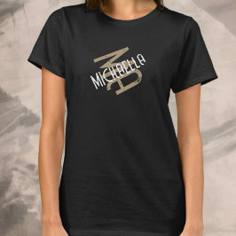 Camiseta Monograma personalizado - nome branco preto