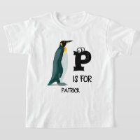 Monograma personalizado P é para pinguim e animal