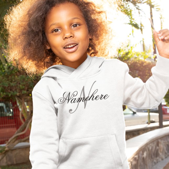 Camiseta Monograma Personalizado Único de Nomes Preto e Bra (Criador carregado)