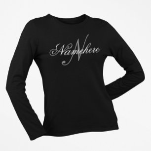 Camiseta Monograma Personalizado Único de Nomes Preto e Bra