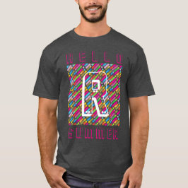 Camiseta Monograma Rainbow Diagonal Lines, Pop
