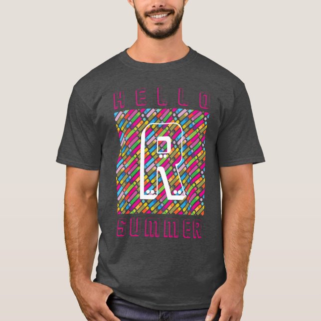 Camiseta Monograma Rainbow Diagonal Lines, Pop (Frente)