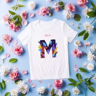 Camiseta Monograma Vibrante - Letra M Presente Artístico de