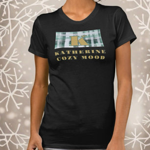 Camiseta Monograma xadrez esfestiva, branco, dourado
