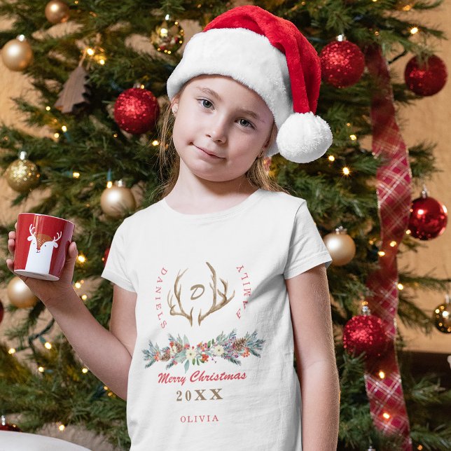 Camiseta Monogramas de natal da família que combinam (Criador carregado)