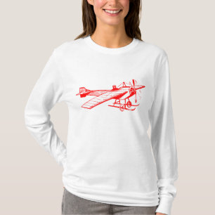 Camiseta Monoplane do vintage - vermelho