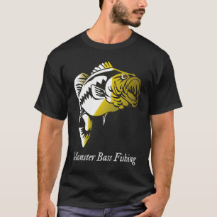 Camiseta Monster Bass Pescaria Grande Pescador De Boca Gran