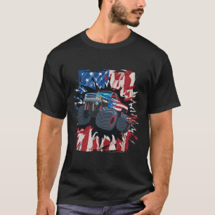 Camiseta Monster Caminhão 4 De Julho Shirt Boys American Fl