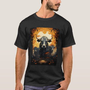 Camiseta Monster Cow Bull Fazenda Animal Farmer Full Moon H