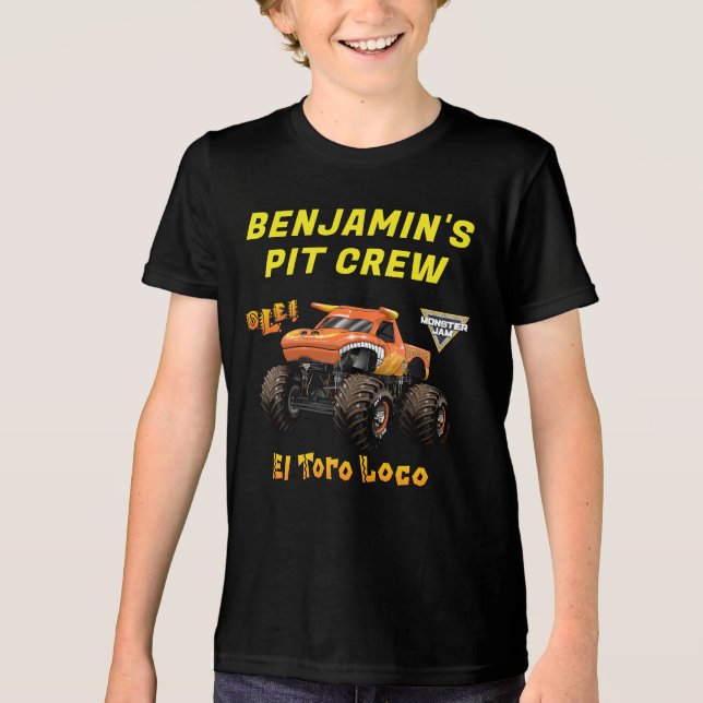 Camiseta Monster Jam - Equipe de Pit Crew de Aniversário do (Frente)
